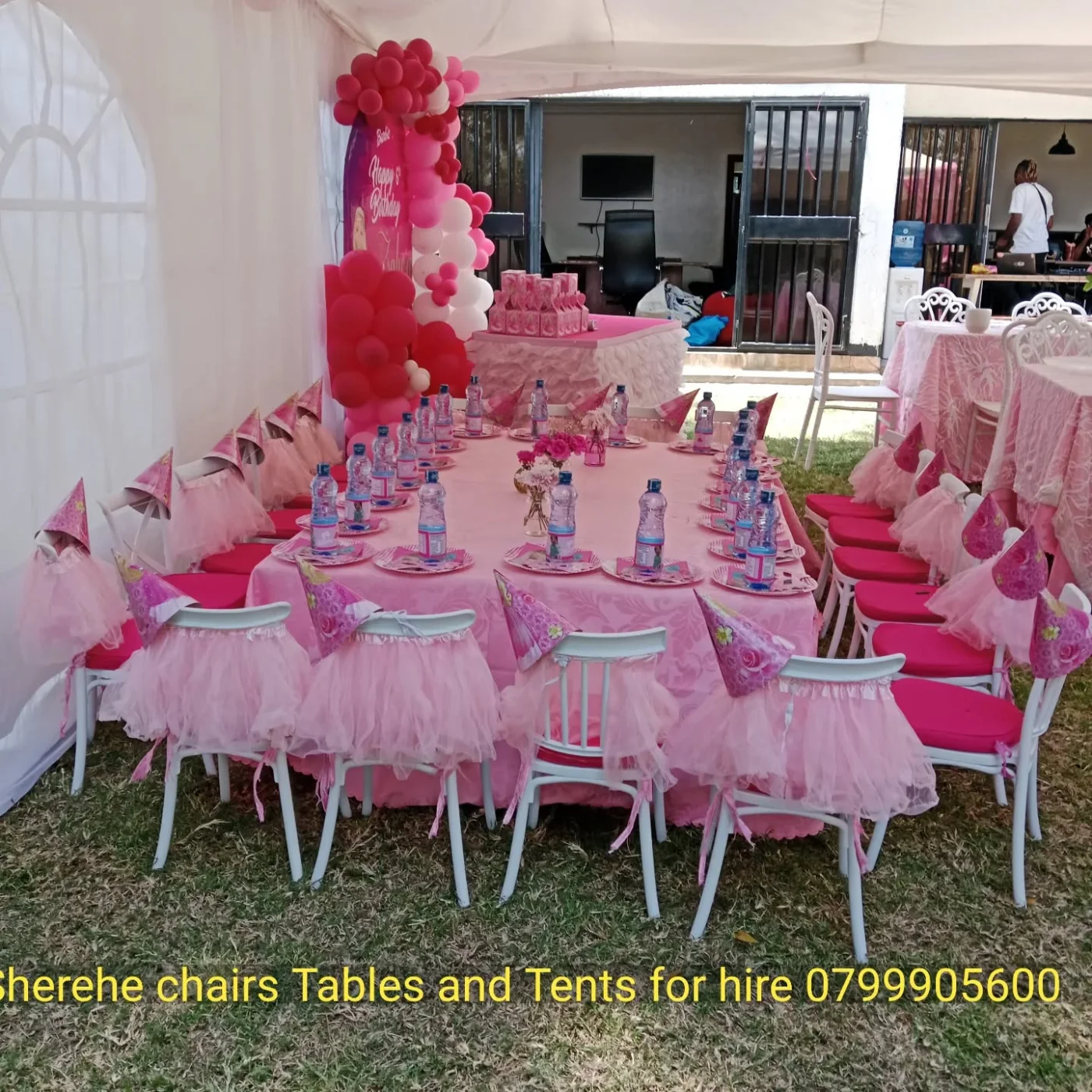 Children's birthday party equipment hire including tents, kids chairs and themed decorations in Nairobi & Kiambu