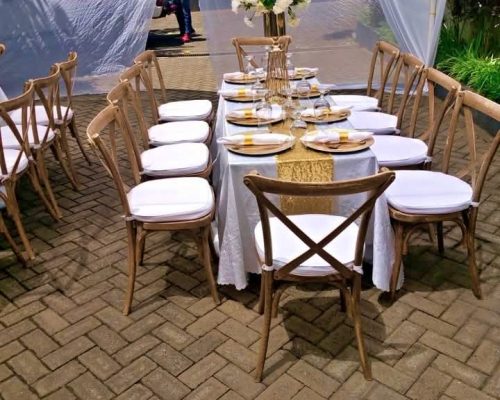 Bridal party tables and chairs