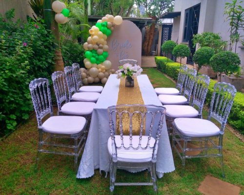 Bridal party tables and chairs