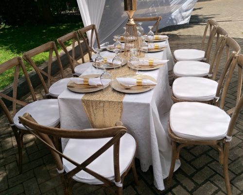 Bridal party tables and chairs